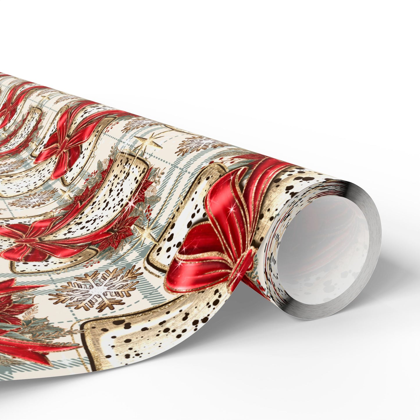 AGCM Christmas Cross Red Wrapping Paper Roll