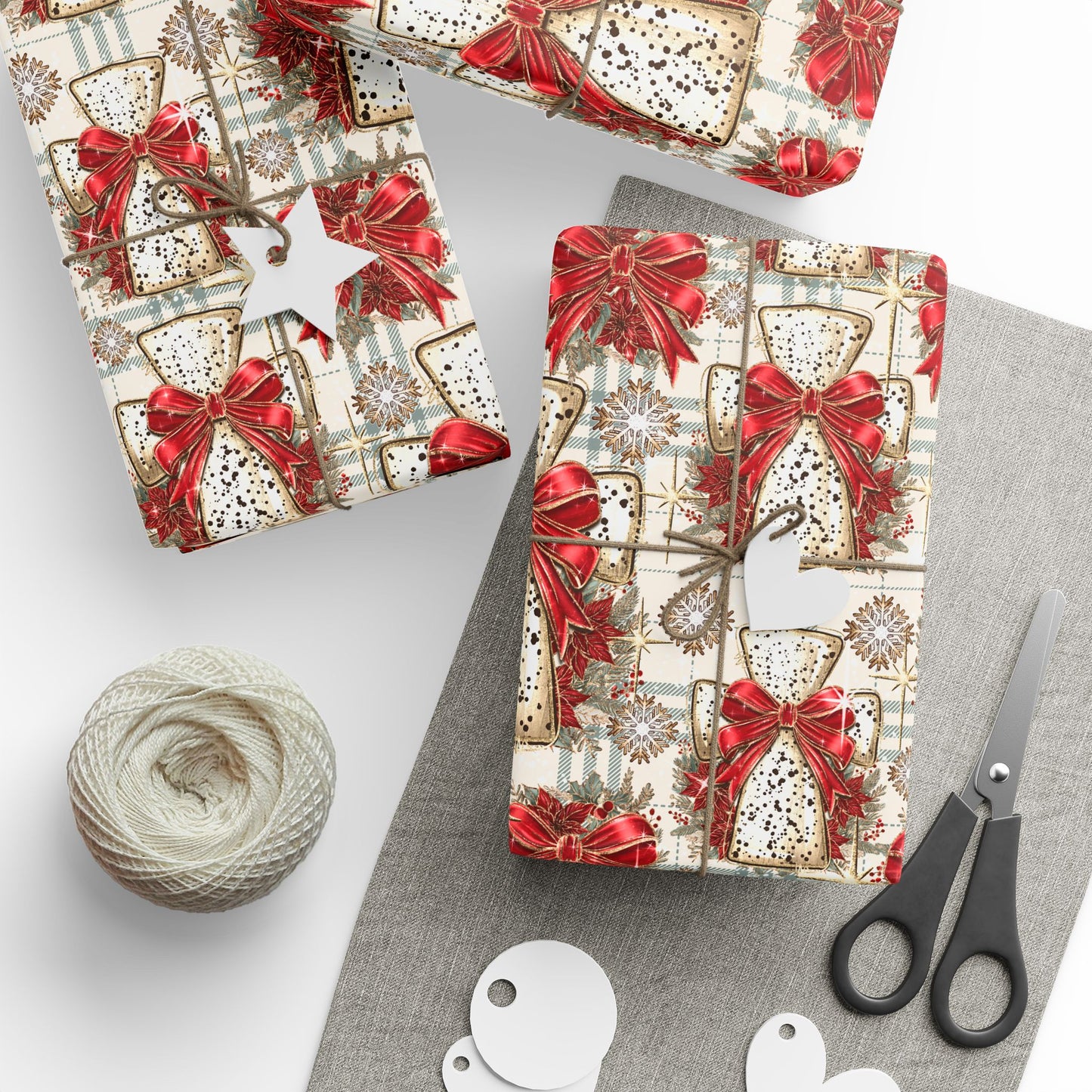 AGCM Christmas Cross Red Wrapping Paper Roll