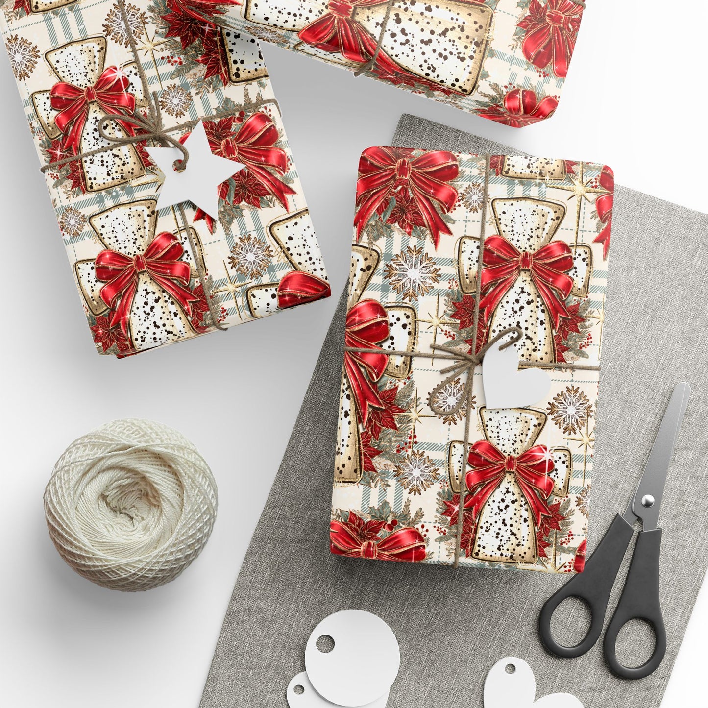AGCM Christmas Cross Red Wrapping Paper Roll