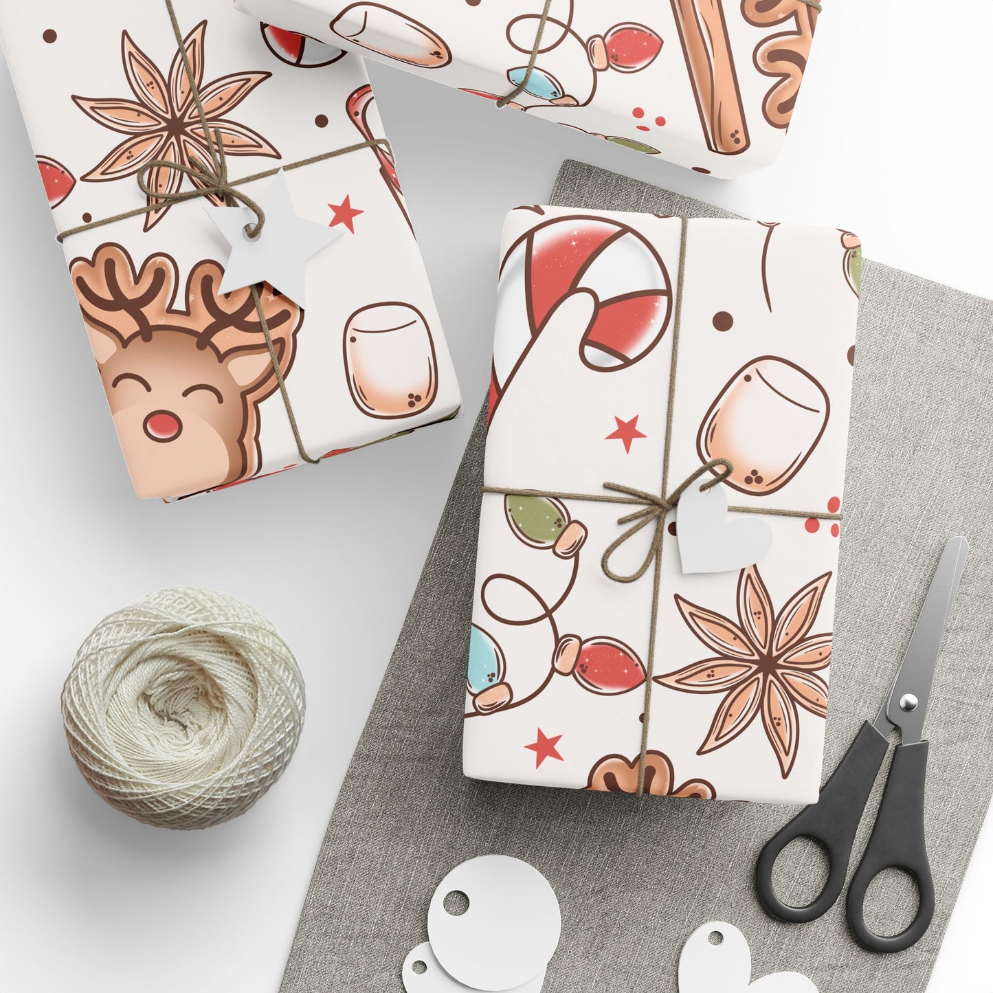 CSC Cookie Reindeer Christmas Wrapping Paper Roll