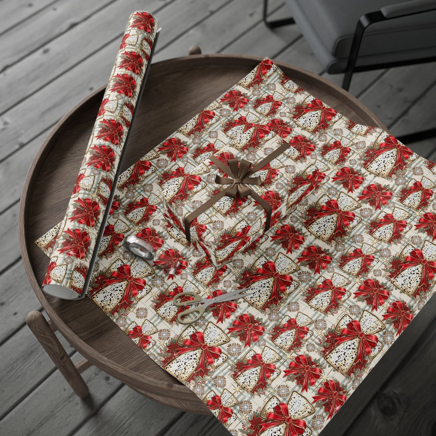 AGCM Christmas Cross Red Wrapping Paper Roll