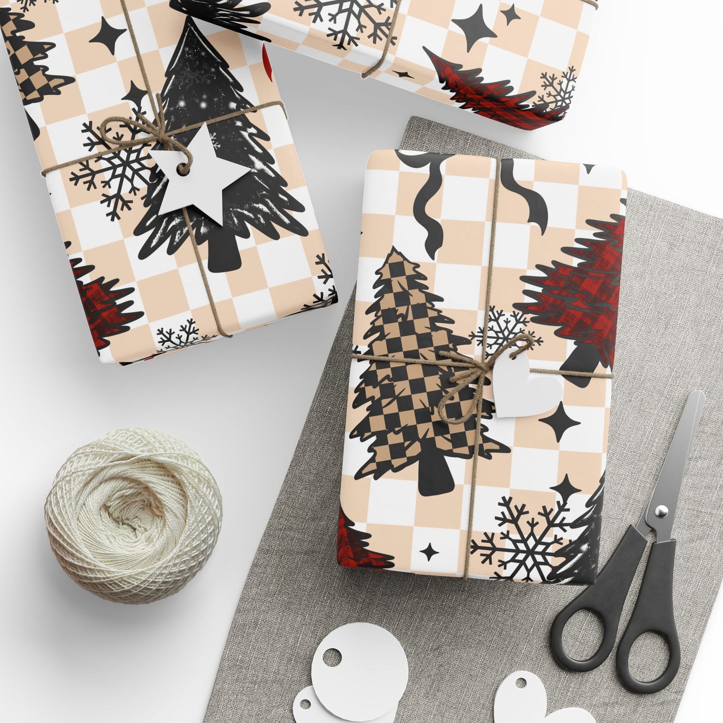 CSC Plaid Trees Wrapping Paper Roll