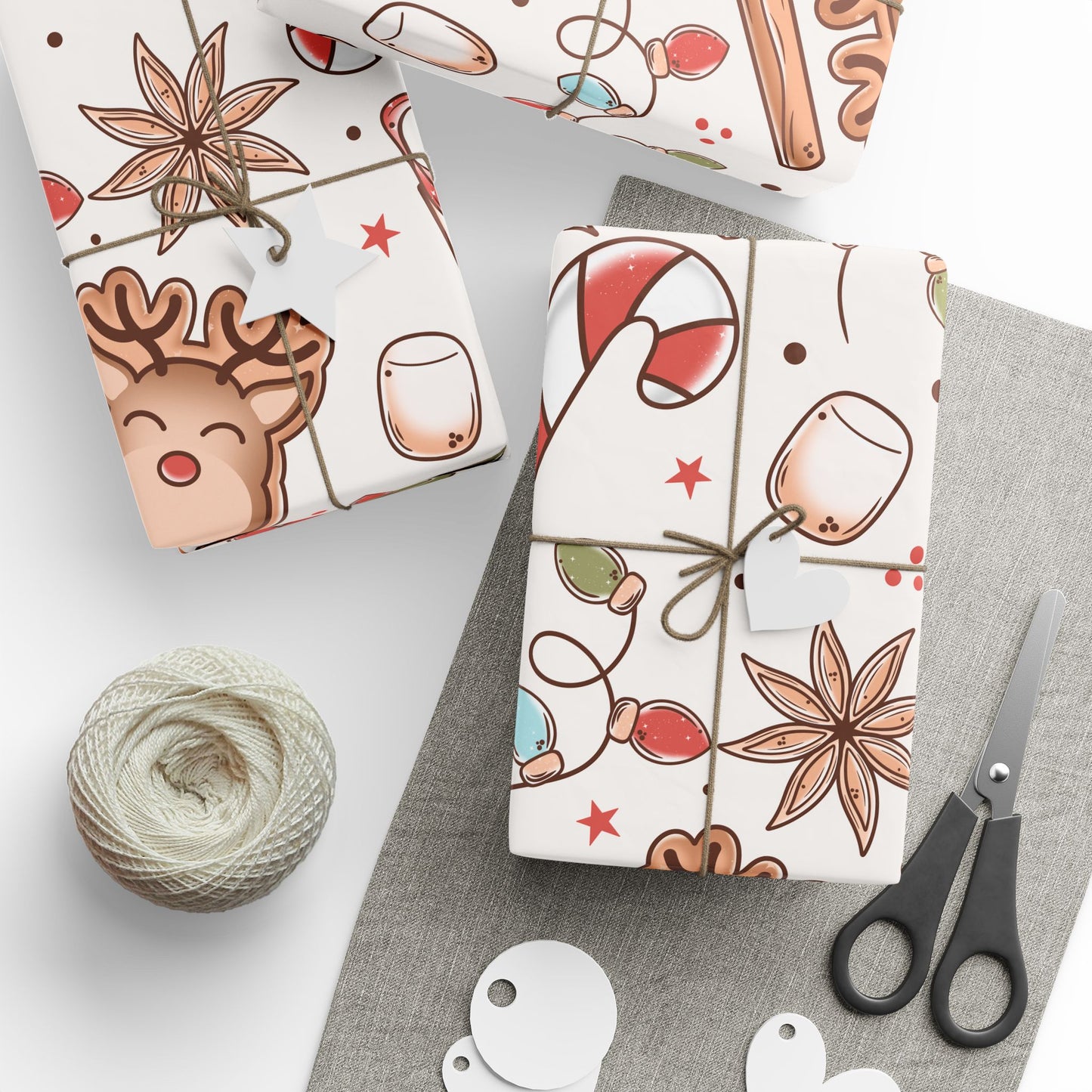 CSC Cookie Reindeer Christmas Wrapping Paper Roll