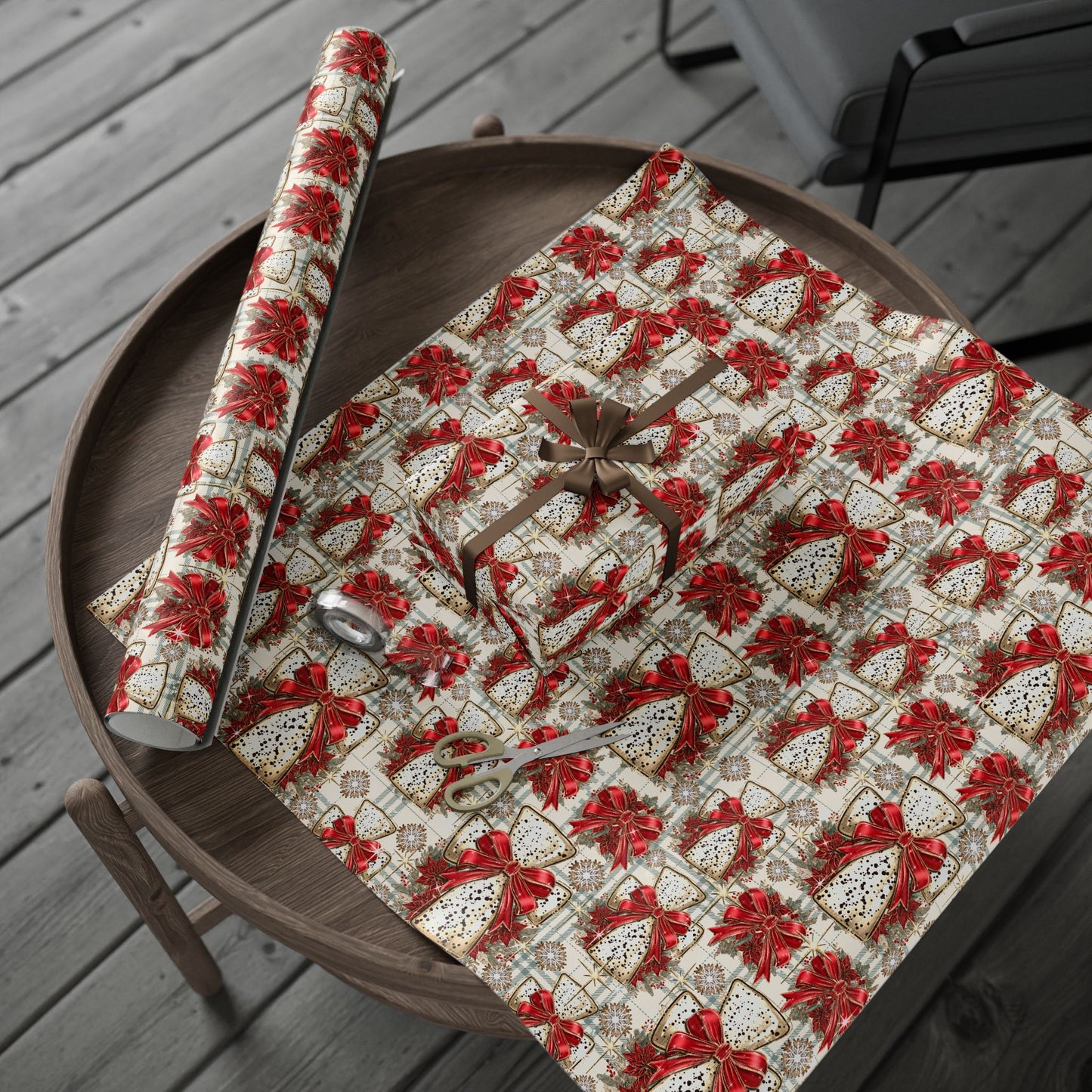 AGCM Christmas Cross Red Wrapping Paper Roll