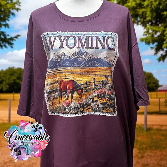 Wyoming Horse & Range Graphic Tee – Exclusive Western Wear