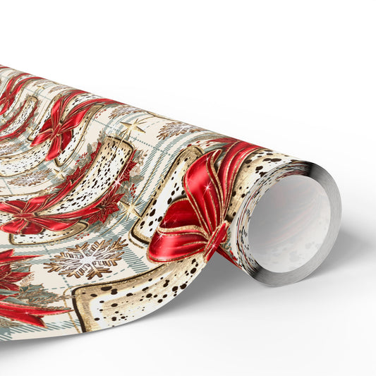 AGCM Christmas Cross Red Wrapping Paper Roll