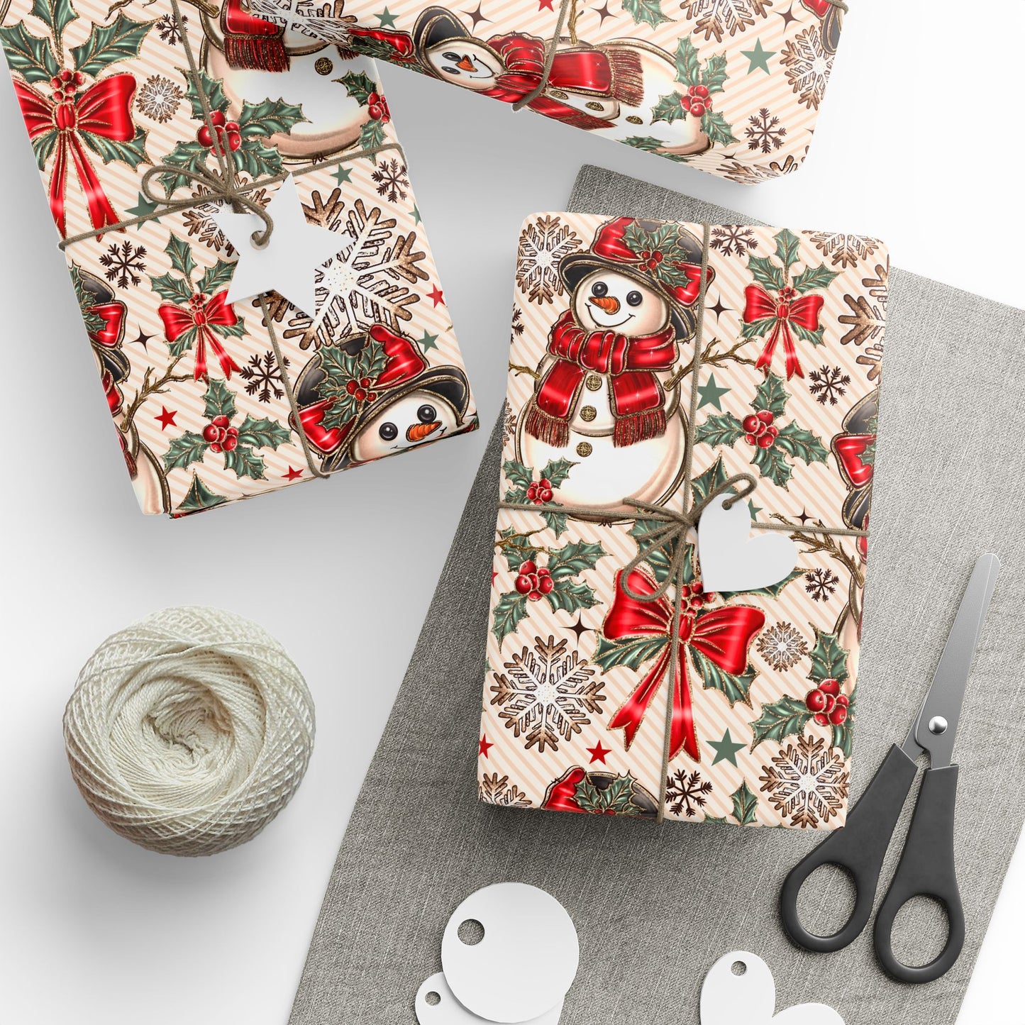 AGCM Snowman Red Wrapping Paper Roll