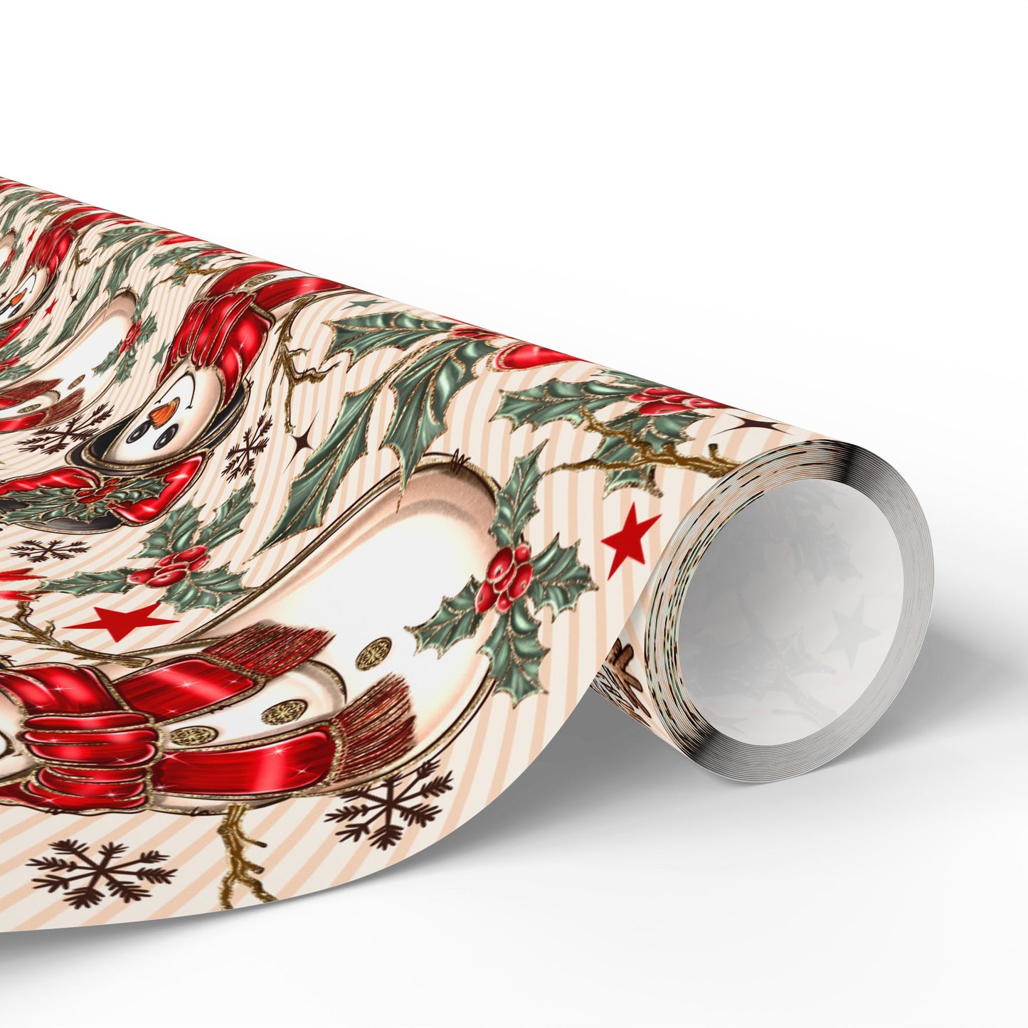 AGCM Snowman Red Wrapping Paper Roll