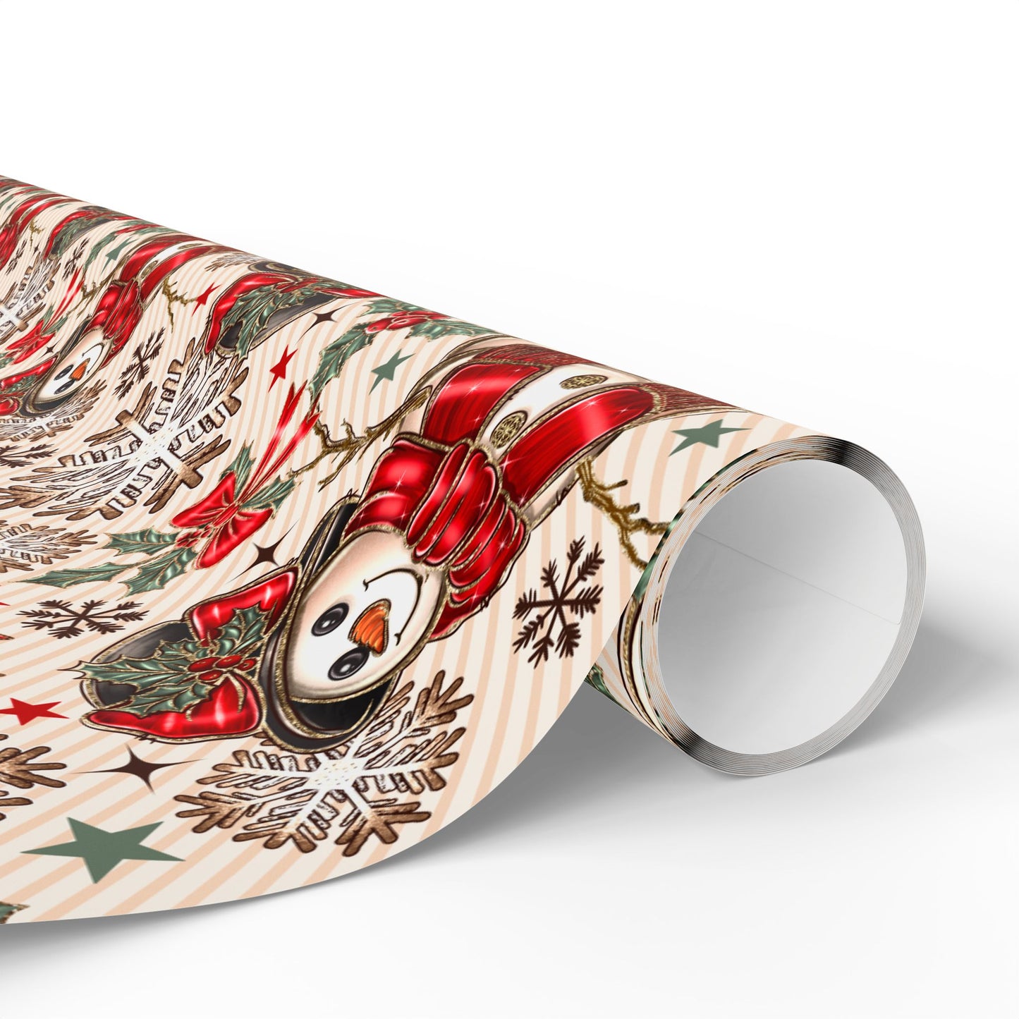 AGCM Snowman Red Wrapping Paper Roll