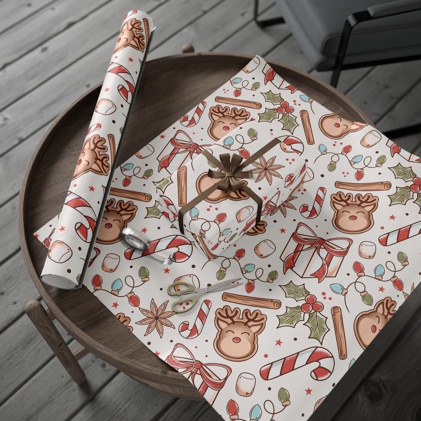 CSC Cookie Reindeer Christmas Wrapping Paper Roll