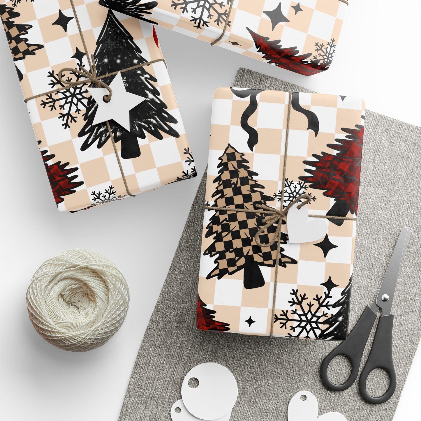 CSC Plaid Trees Wrapping Paper Roll