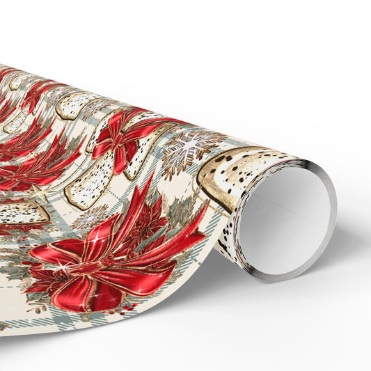 AGCM Christmas Cross Red Wrapping Paper Roll