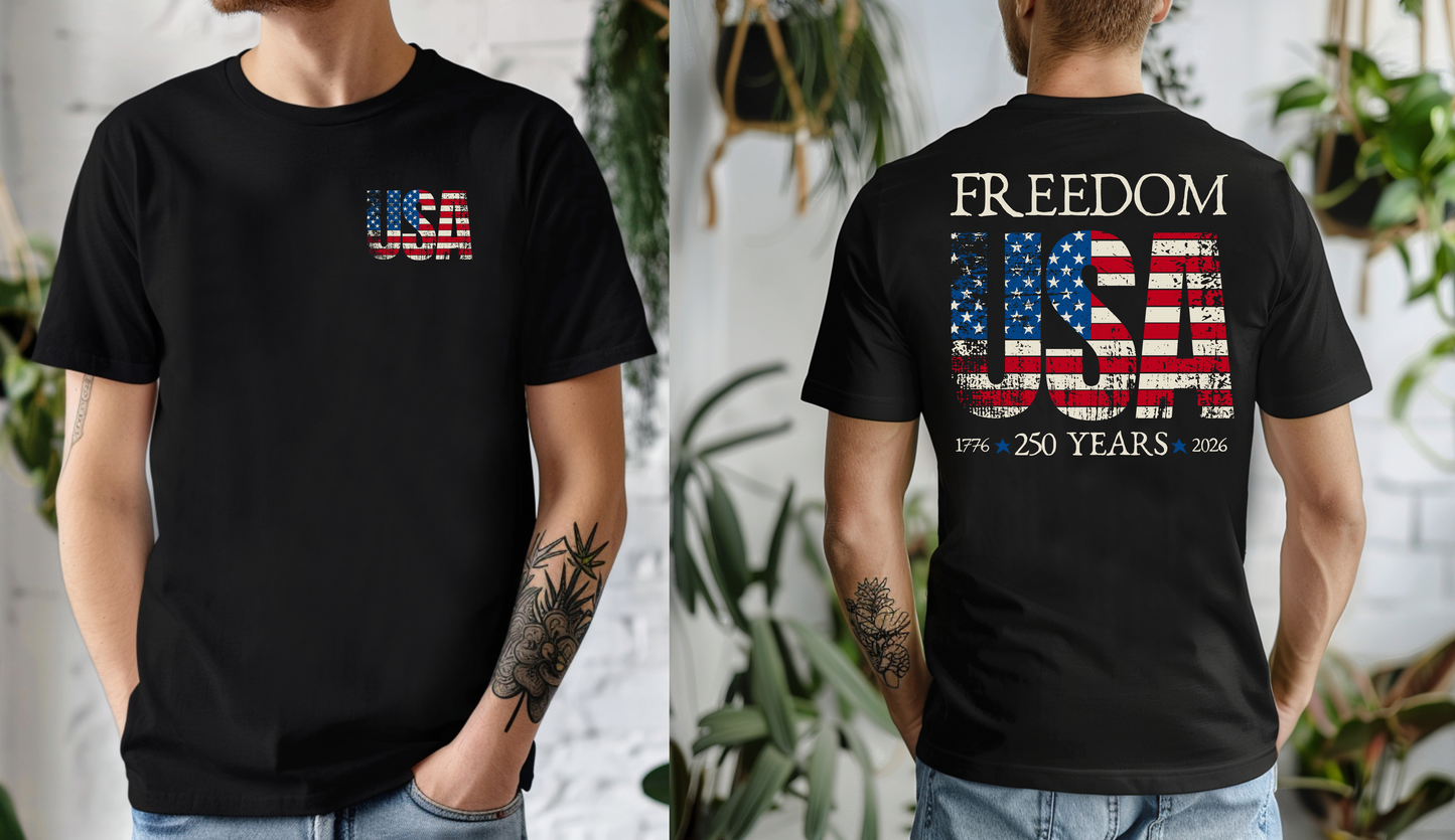 Freedom USA 250 Years Patriotic Shirt