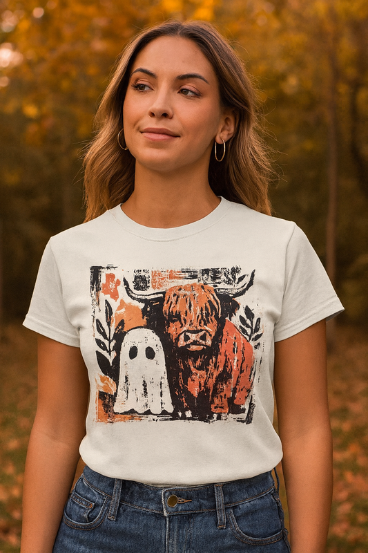 Highland Cow & Ghost Tee