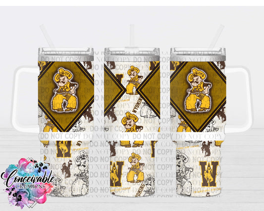 UW Pistol Pete 40oz Sublimation Tumbler with Handle