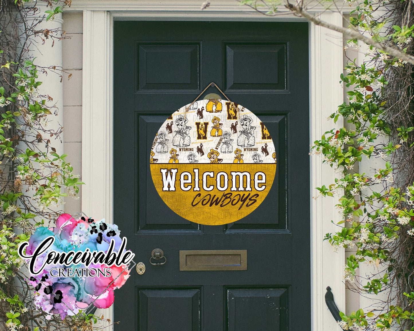 Pistol Pete_University of Wyoming 15” Door Round