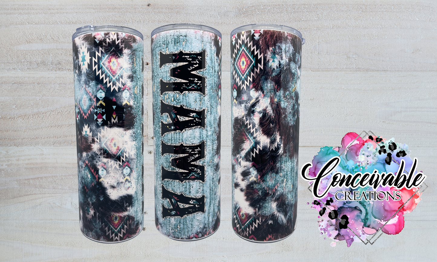 Cow Print Mama Sublimation Tumbler